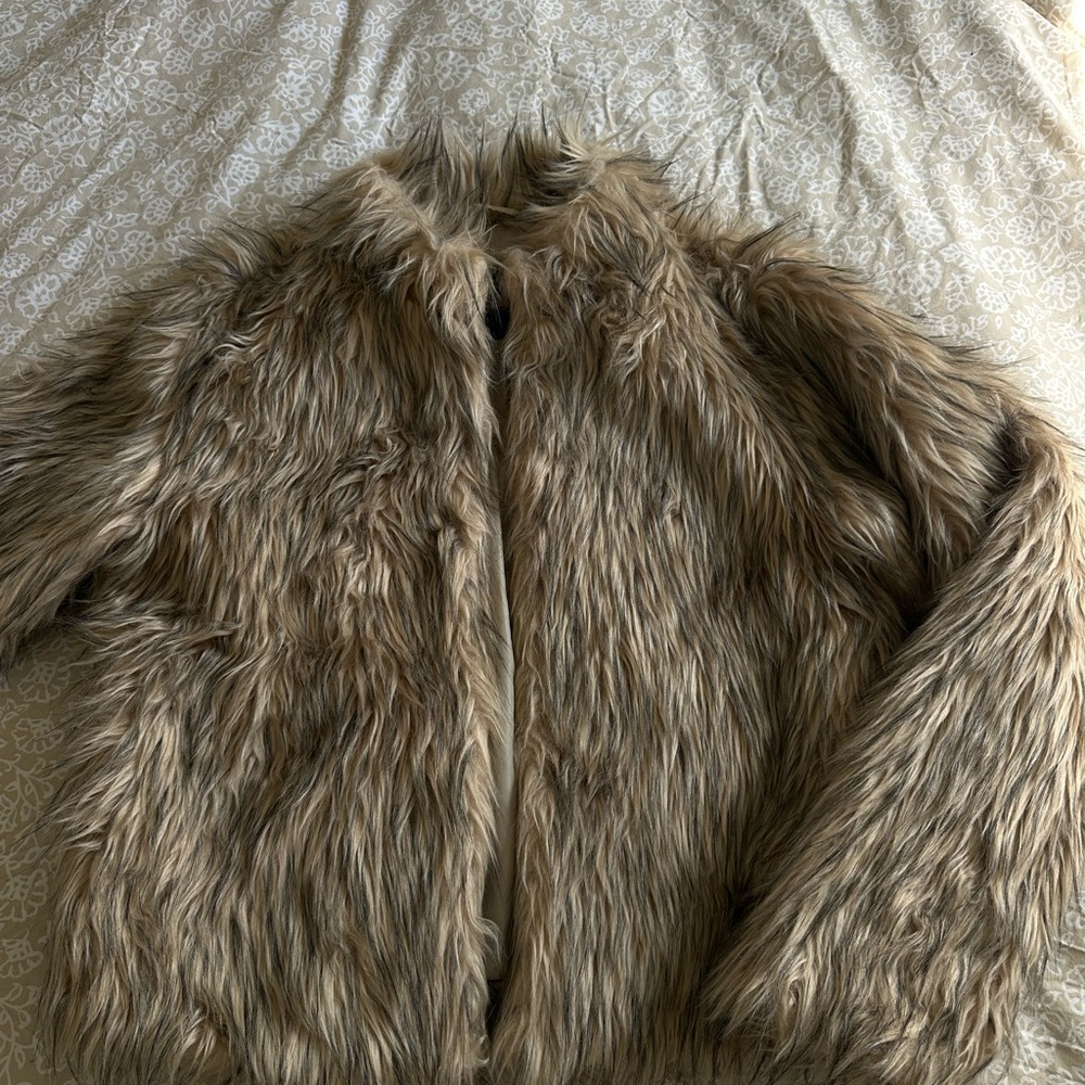 Fashion Nova Faux Fur Jacket - Brown